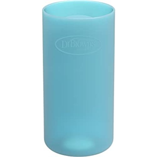 Dr. Brown's Natural Flow Options+ Glass Baby Bottle Sleeves,100% Silicone,8 oz,Narrow,Blue