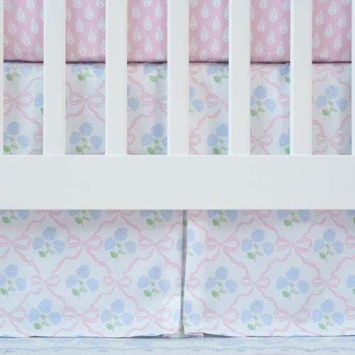 Crib Skirt | Ribbon Trellis