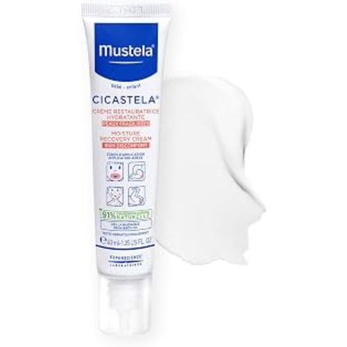 Mustela Cicastela Moisture Recovery Cream - Multipurpose Baby Ointment for Skin Discomfort - with Natural Avocado & Hyaluronic Acid - Fragrance-Free - 1.35 fl. Oz