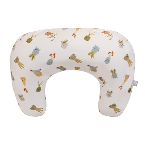 Boppy Nursing Pillow, Tan Happy Houseplants, Larger, Firmer, More Supportive Pillow for Breastfeeding and Bottle Feeding, Firmer Fill, Higher Lift, Larger Area Than Original Nursing Pillow