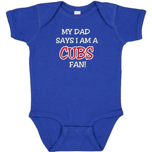 Curiositees Cubs Dad/Grandpa/Uncle Says I Am A Fan Baby Bodysuit Romper Outfit - Royal