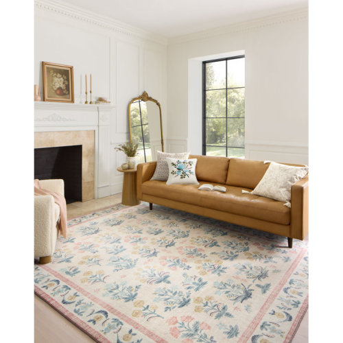Rifle Paper Co. x Loloi Eden Mughal Rose Blush Rug feat. CloudPile