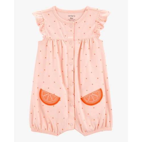 Baby Girl Cotton Short-Sleeve Romper - Orange - Carter's | Carter's