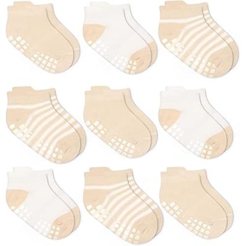 Baby Non Slip Ankle Socks with Grippers for 0 Months-7 Years Old Walking Socks