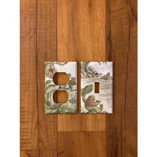 Adorable Frog and Toad Light Switch and Electrical Outlet Cover, Upcylced