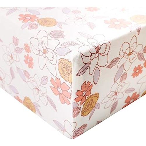 Copper Pearl Premium Knit Baby Crib Sheets for Boys and Girls Breathable and Soft, Fitted Crib Sheets for Standard Baby Mattresses, Crib Sheet for Baby Registry or Shower Gift, Ferra
