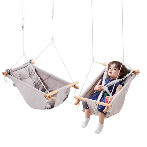 VEVOR 3 Modes Baby Swing Gray Plastic Toddler Swing