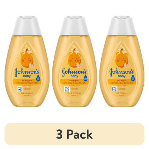 (3 pack) Johnson's Baby Shampoo with Aloe & Vitamin B5, Tear-Free, 3.4 fl. oz