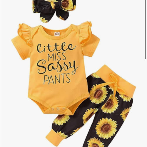 Yvowming Newborn Baby Girl Clothes Infant Ruffle Romper Pants Set Summer Outfits Cute Baby Clothes for Girls