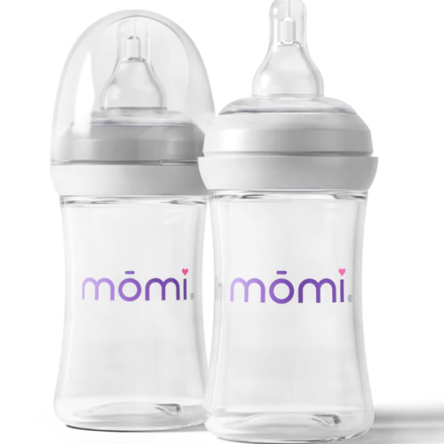 mōmi breast-like bottle set, 4oz gray