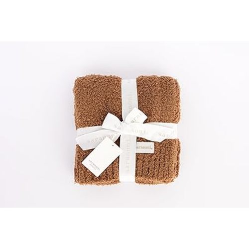 Saranoni Bamboni Luxury Baby Blanket | Cozy & Soft Plush Receiving Blankets | Perfect for Girls & Infant Baby Boy Blankets | Caramel - 30” x 40"