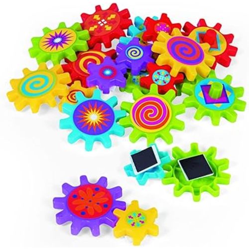 Fun Express 22 Pieces 4 Inch Spinning Gear Magnets, Fridge or Whiteboard Toys, Exploration and Educational Toys, Multicolor