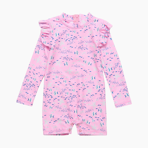 Snapper Rock Swimwear Long Sleeve Sunsuit - Pink, 0-6 M