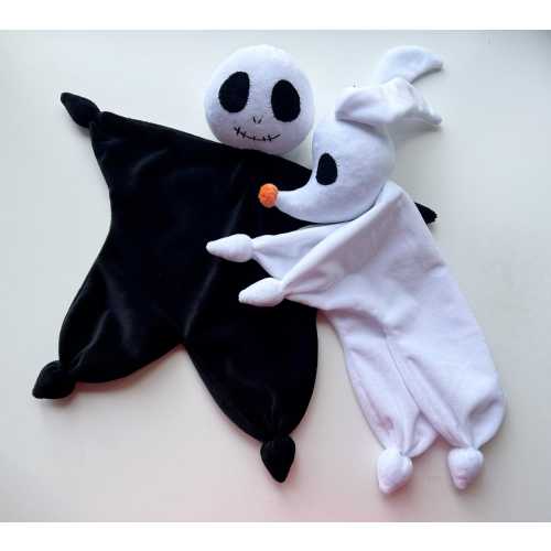 Jack Skellington plush lovey, Zero lovey Nightmare before Christmas baby shower gift, 1st Helloween baby gift, gothic nursery