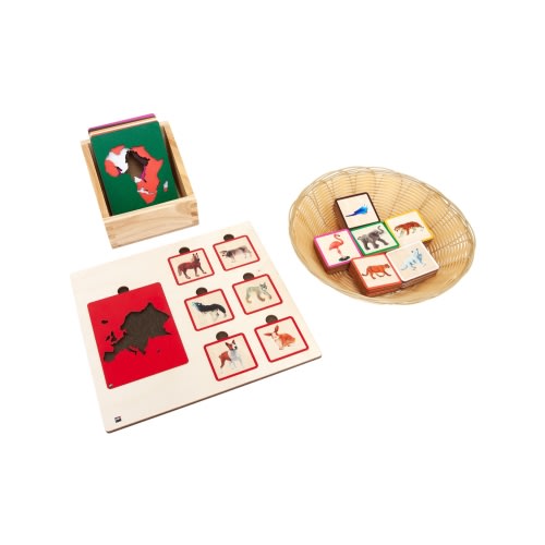 Montessori Materials: Continents and Their Animals Sorting Tiles