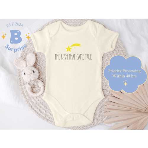 IVF Announcement Onesie® – The Wish That Came True – Infertility Journey Bodysuit & Miracle Rainbow Baby Gift