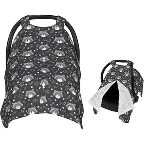 Cartoon Raccoon Baby Car Seat Canopy Nursing Cover for Newborn Car Seat Breastfeeding Covers Blanket Newborn Shower Gift