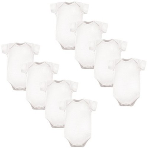 Luvable Friends Cotton Bodysuits 8Pk, White, Size: 3-6 months