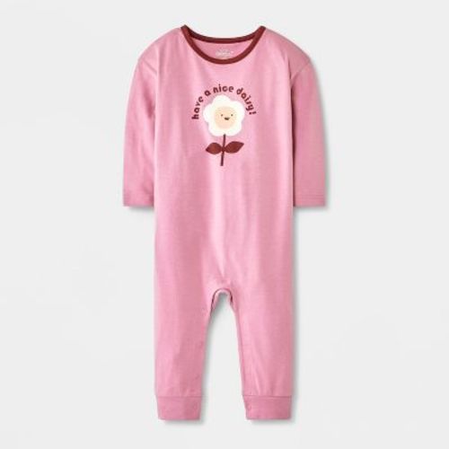 Baby Girls' Have A Nice Daisy Long Sleeve Romper - Cat & Jack™ Purple