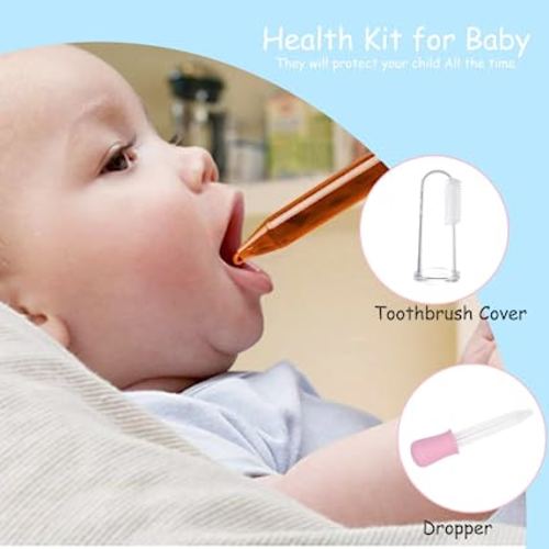 Baby Grooming Kit, Portable Baby Safety Care Set with Hair Brush Comb Nail Clipper Nasal Aspirator etc for Nursery Newborn Infant Girl Boys Keep Clean (17 in 1 Blue)