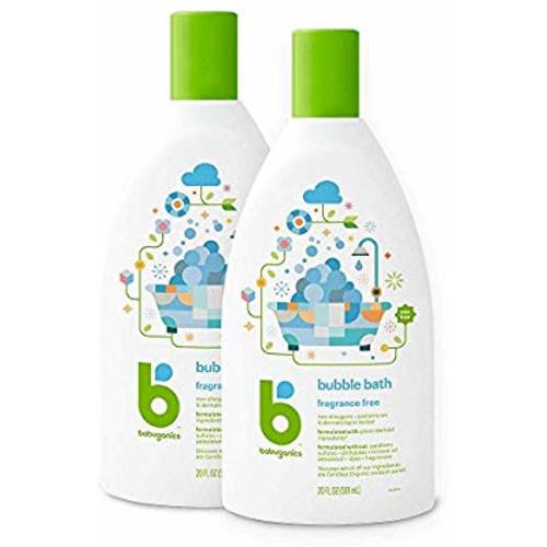Babyganics Bubble Bath, Fragrance Free, 20oz, 2 Pack, Packaging May Vary