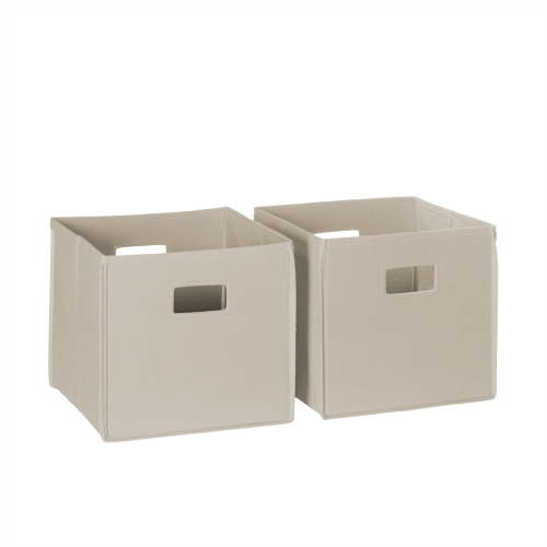 RiverRidge Kids 2pc Collapsible Cube Fabric Storage Bins with Handles - Taupe