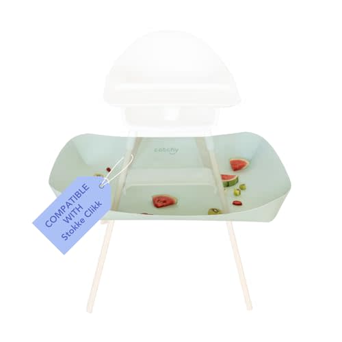 CATCHY -Food Catcher-Compatible with Stokke Clikk High Chair +11 Other High Chairs-Highchair Sold Separately-Baby & Toddler Food & Mess Catcher-Premium Linen Inspired -Under High Chair Accessory