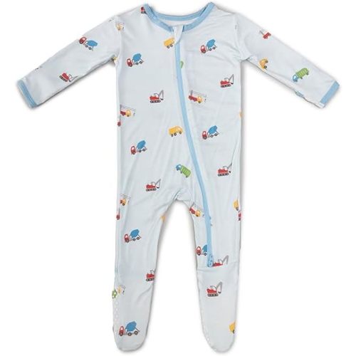 Soft Baby Bamboo Viscose Footie Pajamas, Zipper Closure, 0-24 Months
