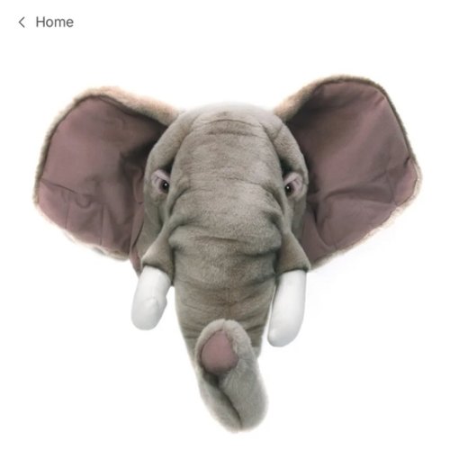 Elephant Head Wall Mount | Grey