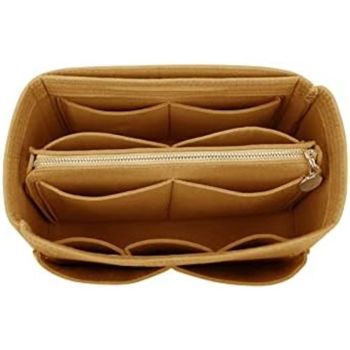 LEXSION Felt Purse Bag Organizer Insert with zipper Bag Tote Shaper Fit Speedy Neverful PM MM