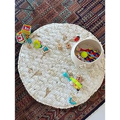 Crane Baby Activity Mat, Infant and Baby Quilted Playmat for Boys and Girls, Woodland Print, 40” x 40” - Ezra