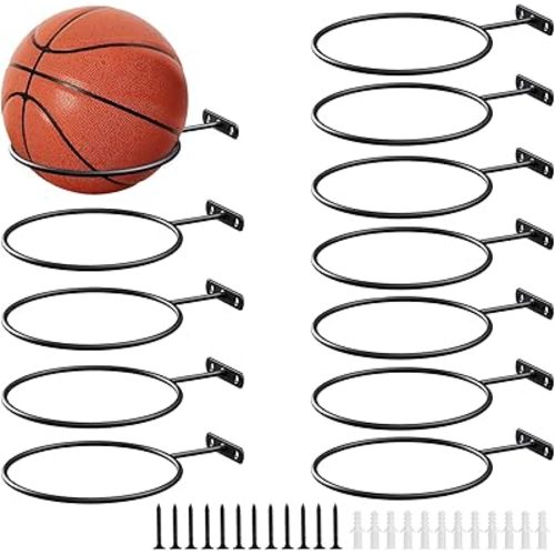 LALAOKS Basketball Holder Wall Mount for Basketball, Soccer Ball, Volleyball, Football, Rugby