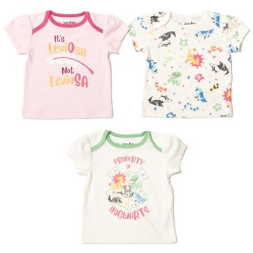 Harry Potter Newborn Baby Girls 3 Pack Graphic T-Shirts pink / white 0-3 Months