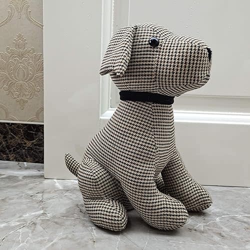 Animal Interior Door Stopper Doorstops Book Stopper Wall Protectors Anti Collision Decorative Dog (Brown Plaid)