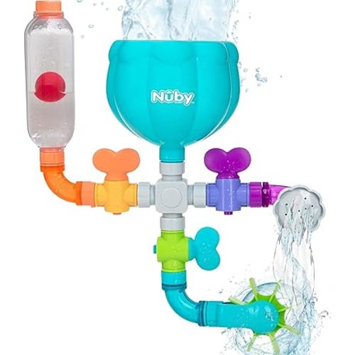 Nuby Wacky Waterworks Pipes Bath Toy - Baby Bathtub Toy with Interactive Features for Cognitive Development
