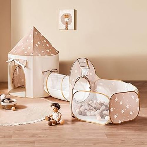 Tiny Land Kids Play Tent with Tunnel, Pop Up Play Tent with Ball Pits for Toddlers, Baby Tent with Carry Bag, Toddler Tents Indoor