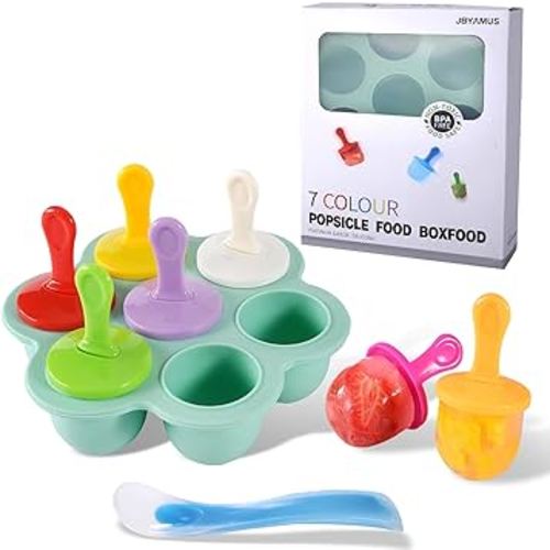 Silicone Popsicle Molds, Ice Pop Molds, Storage Container for Homemade Food, Kids Ice Cream DIY Pop Molds - BPA Free (R-Green)