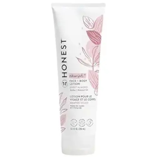 The Honest Company Hydrating Face and Body Lotion, Fast Absorbing, Naturally Derived, Hypoallergenic, Sweet Almond Nourish, 8.5 fl oz