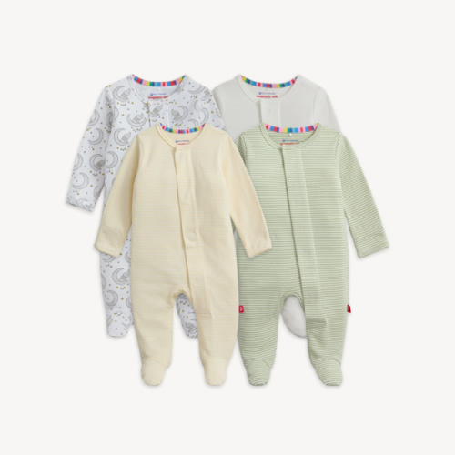 Magnetic 4-Pack Footie, 0-3 Months