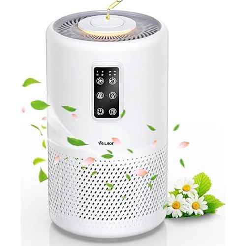 Air Purifiers for Home Large Room up to 1400ft², VEWIOR H13 True HEPA Air Purifier for Bedroom with night light, Fragrance Sponge, Sleep Mode, Timer, Lock, Air Cleaner for Wildfire Smoke Odor Dander