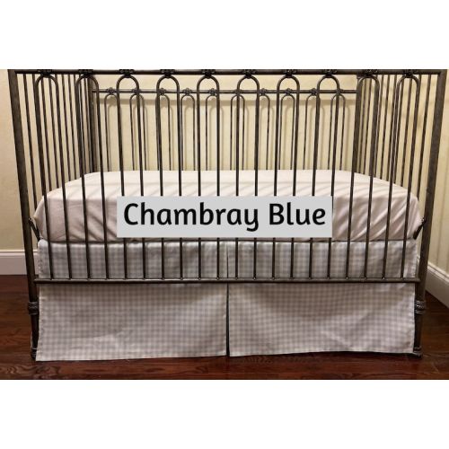 Gingham Plaid Crib Skirt, Baby Boy Crib Skirt, Baby Girl Crib Skirt - Choose Your Color