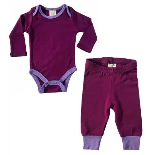Merino Wool Base Layer Set, color Campion, size 6-12 mos