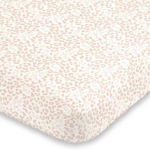 NoJo Neutral Cheetah Mini Crib Sheet: Microfiber, 200 Thread Count, 1-Pack