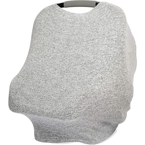 aden + anais Snuggle Knit 6-in-1 Stretchy Multi-Use Cover for Car Seat, Nursing, Cart, Baby Swing, High Chair, Infinity Scarf, Heather Grey