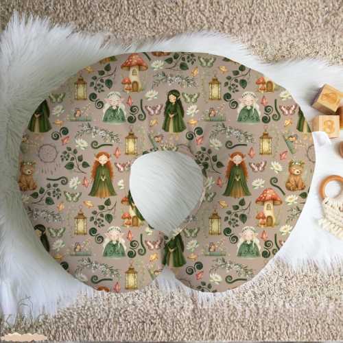 Elven Nursing Pillow Cover Nursery Set | Fantasy Forestcore Newborn Hospital Feeding Head Prop | Medieval Baby Shower Gift | Fairytale Decor