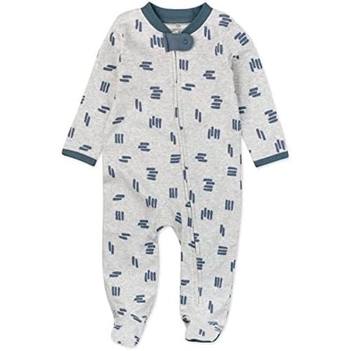 HonestBaby Sleep & Play Footed One-piece Pajama Sleeper 100% Organic Cotton, Baby Boys
