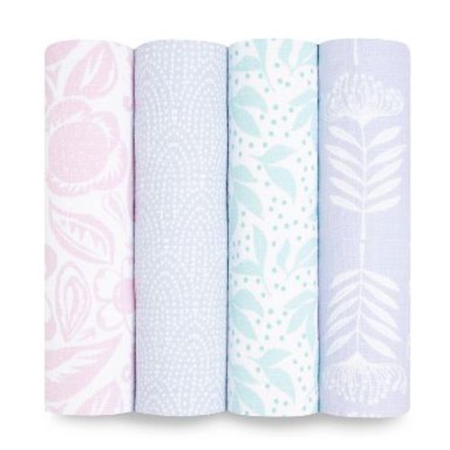 aden + anais essentials Muslin Swaddle Blankets - Savoy - 4pk