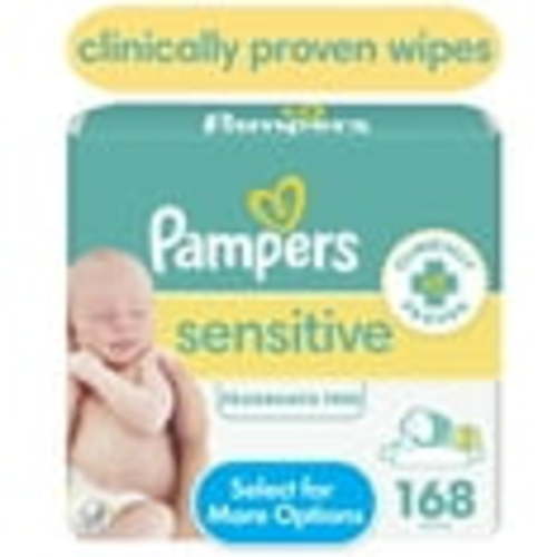Pampers Sensitive Baby Wipes Unscented, 2 Pack, 168 Total Count (Select for More Options)