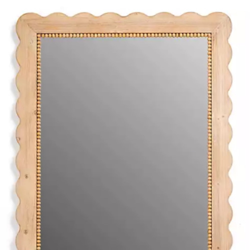 Natural Emma Scalloped Rectangular Wall Mirror | Kirklands Home