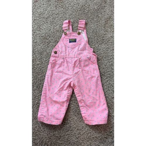 Vintage OshKosh B'Gosh Pink Floral Overalls 18 Months